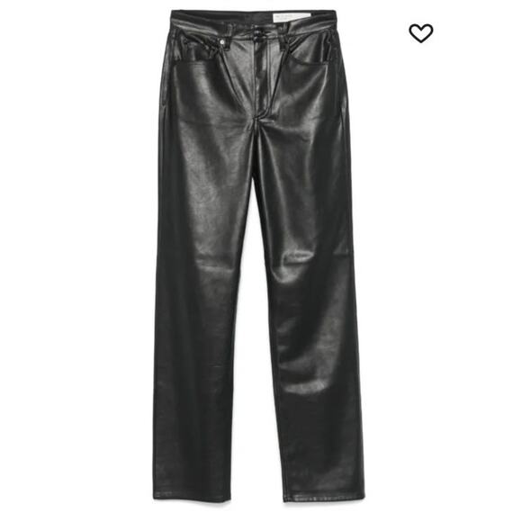 Rag & Bone Women's Harlow Faux Leather Pants Straight Leg Black Size 27 NWT - Picture 1 of 13